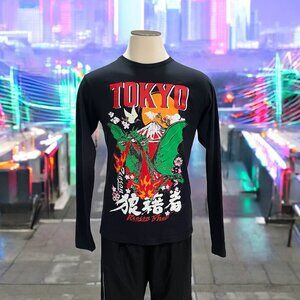 Reason M Tokyo Graphic T Black Trendy Urban Casual Skater Street Mt Fuji Bold